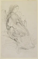 Femme assise, fumant, 1858-59